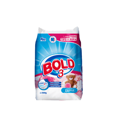 Detergente en polvo BOLD 3 Cariñitos (500 gr) - Índigo72.com