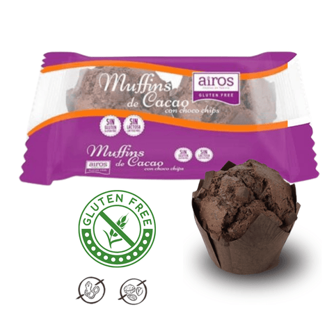 Muffins de Cacao con Chipss de Chocolate SIN GLUTEN - SIN LACTOSA (2 Uni) - Índigo72.com
