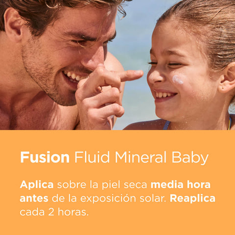 Protector Solar ISDIN Fusion Fluid Mineral Baby Pediatrics SPF 50 - Índigo72.com