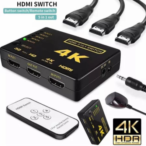 Switch HDMI 5 en 1 AON AO-AD-2002 - Índigo72.com