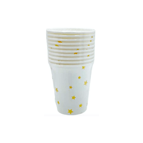 Vasos de Cartón Blanco / Estrellas Descartables Blancos (Paq. de 10 uni) - Índigo72.com