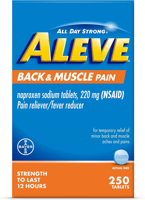 Aleve Dolores Musculares 220 mg de naproxeno sódico 250 Tabletas - Índigo72.com