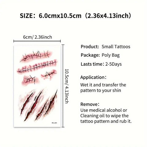 Broma Calcomanias Sticker Temporales de heridas - Indigo72.com