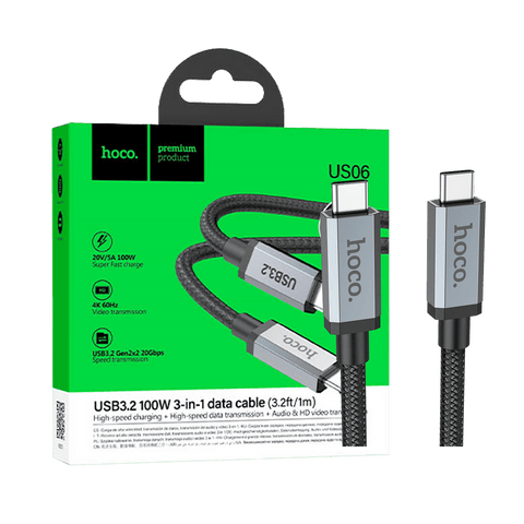 Cable USB - C a USB - C 100w HOCO US06 2mts - Índigo72.com