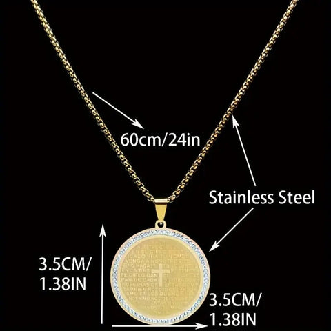 Cadena con Medalla del Padre Nuestro Acero Inoxidable 316 - Indigo72.com