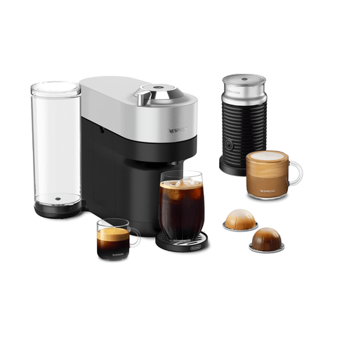 Cafetera Nespresso Vertuo Pop+ Deluxe de De'Longhi con Aeroccino Plata - Índigo72.com