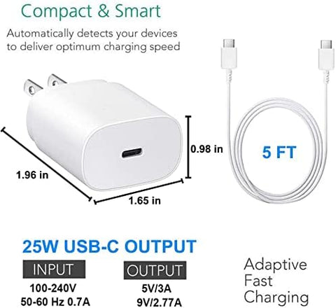 Cargador Rápido Samsung USB - C a USB - C 25w con Cable - Índigo72.com