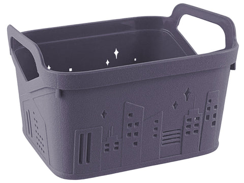 Cesta Organizadora Plástica 31x21x21cm Gris - Indigo72.com