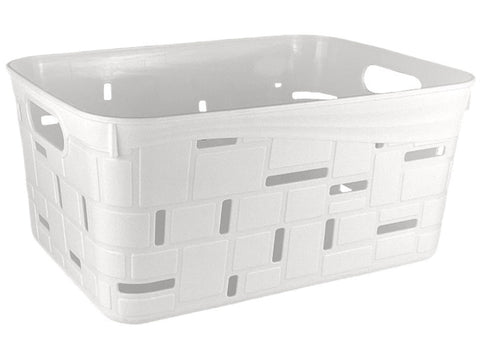 Cesta Organizadora Plástica 36x25,5x17cm Blanca - Indigo72.com