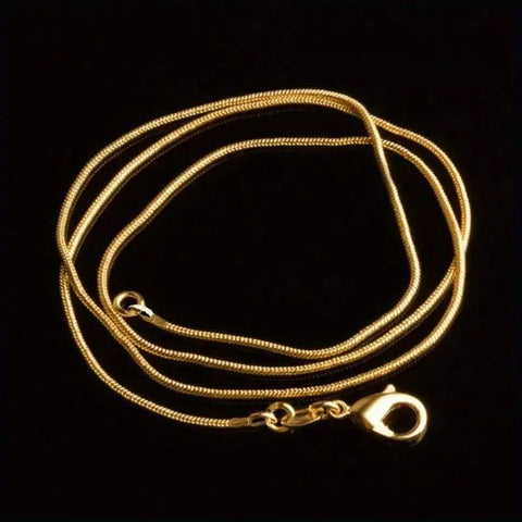 Collar Cadena Serpiente 29cm Acero Inoxidable Baño Oro 14k - Indigo72.com