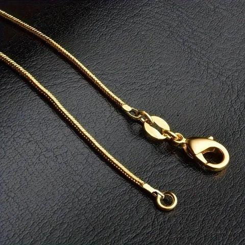 Collar Cadena Serpiente 29cm Acero Inoxidable Baño Oro 14k - Indigo72.com