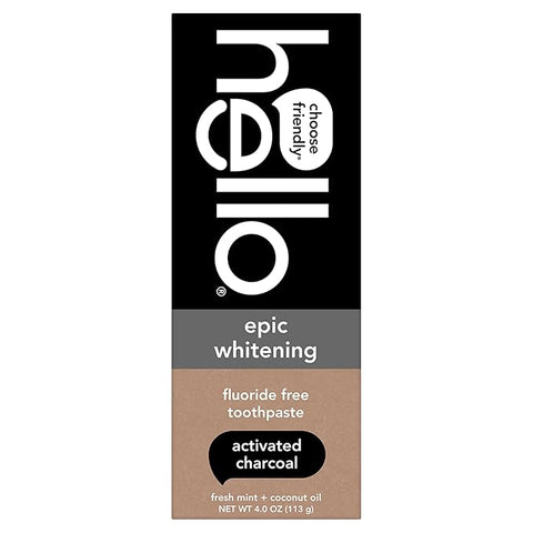 Crema Dental Hello Epic Whitening activated charcoal 113gr - Indigo72.com