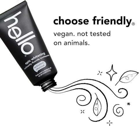 Crema Dental Hello Epic Whitening activated charcoal con flúor 113gr - Indigo72.com