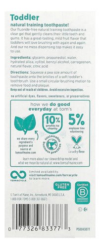 Crema Dental Tom's Toddler Sin Fluor Bebés 3 - 24 Meses 49gr - Indigo72.com