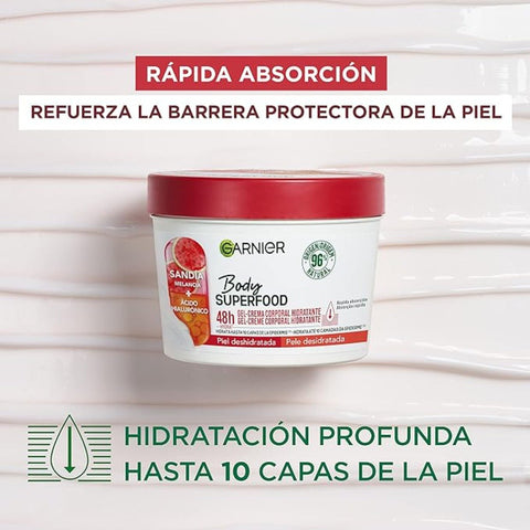 Crema Hidratante Body Superfood Sandia GARNIER 380ml - Índigo72.com