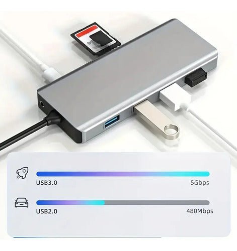 Docking Station Hub Usb Tipo C 11 En 1 Hdmi Hdtv Rj45 - Indigo72.com