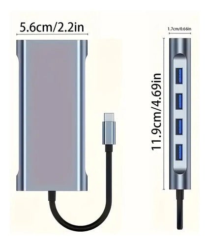Docking Station Hub Usb Tipo C 11 En 1 Hdmi Hdtv Rj45 - Indigo72.com