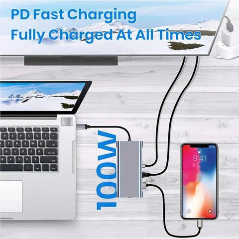 Docking Station Hub Usb Tipo C 11 En 1 Hdmi Hdtv Rj45 - Indigo72.com