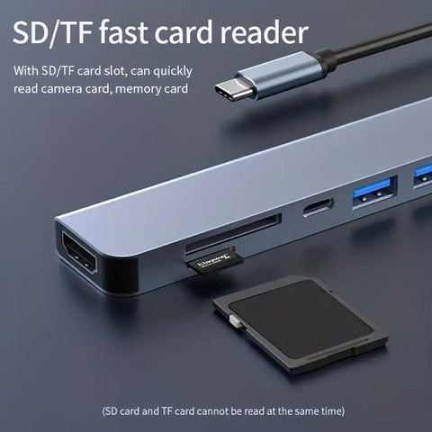 Docking Station Hub Usb Tipo C 7 En 1 Hdmi Hdtv Rj45 - Indigo72.com