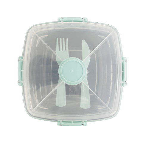 Envase Vianda Porta Comida Con Cubiertos 18x18x9cm 2,92 Lts - Indigo72.com