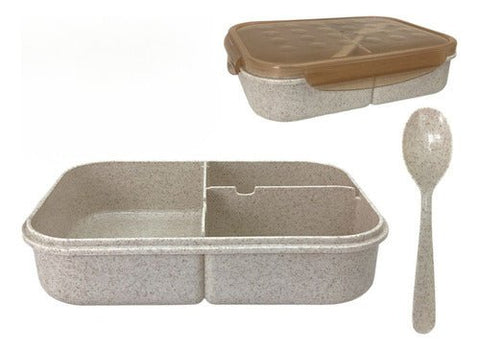 Envase Vianda Porta Comida Con Tapa Y Cubierto Indigo72 - Indigo72.com