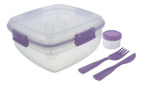 Envase Vianda Porta Comida Con Tapa Y Cubiertos Indigo72 - Indigo72.com