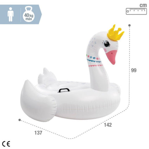 Flotador Piscina Cisne con Asas de Sujeción 142 x 137 x 99 CM - Índigo72.com