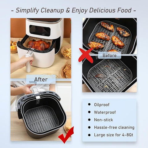 Forros de papel Desechables para Freidora de Aire (50 uni) - Indigo72.com