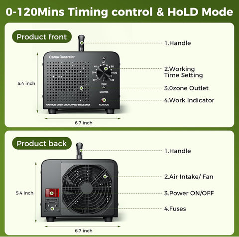 Generador de Ozono Profesional 30,000 mg/h Casa u Oficina - Indigo72.com