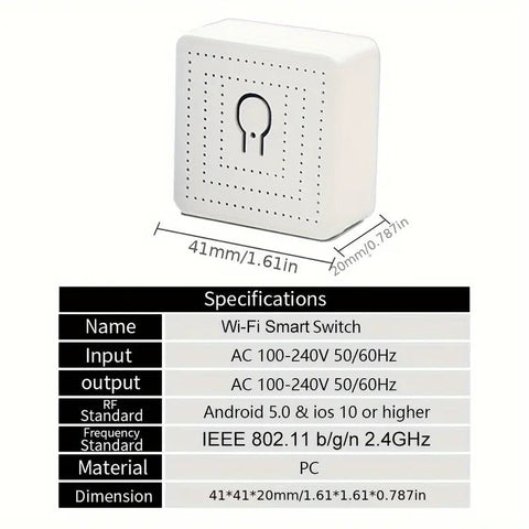 Interruptor Inteligente Mini Wifi Switch 16a Alexa Google - Indigo72.com