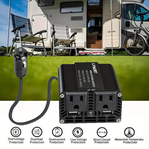 Inversor De Corriente De 200w De Carro 12v A 110v De 4Amp - Indigo72.com