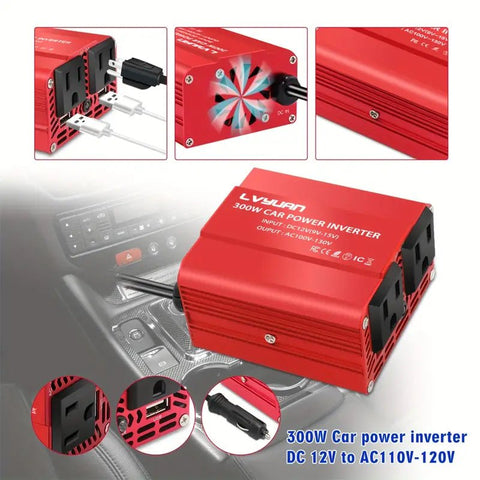Inversor De Corriente De 200w De Carro 12v A 110v De 4Amp - Indigo72.com