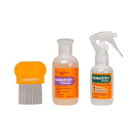 Kit AntiPiojos Neositrin Pack Spray Gel + Shampoo y Lendrera - Índigo72.com