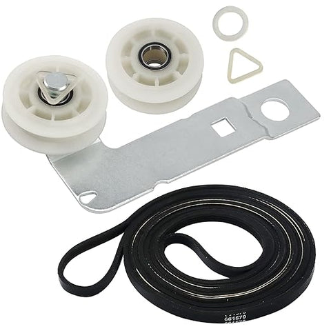 Kit de polea y polea de correa de tambor para secadora Whirlpool Maytag Ken - More de 661570 V 661570 V 279640 y W10837240 Reemplaza 661570VP PS11726337 W1055 47290 AP5983729 - Indigo72.com