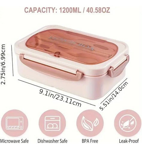 Lonchera Vianda Con Cubiertos Escolar Niños Y Adultos - Indigo72.com