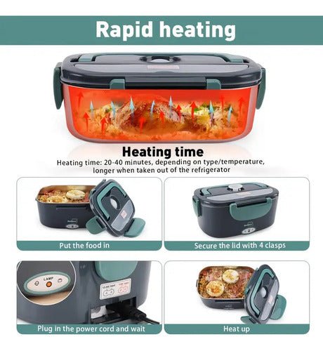 Lonchera Vianda Eléctrica Térmica Portátil Calienta Comida - Indigo72.com