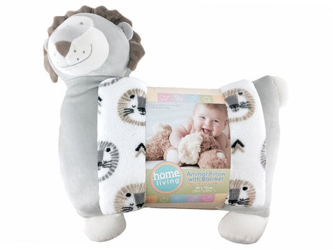 Manta con Almohada Animalito Peluche para Bebé 90x75cm - Indigo72.com