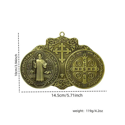 Medalla Colgante de San Benito Hogar 13 x 9,5cm - Indigo72.com