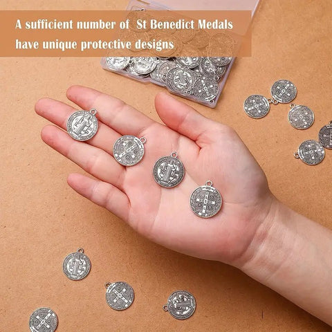 Medalla Dije de San Benito 2,5cm Acero Inoxidable - Indigo72.com