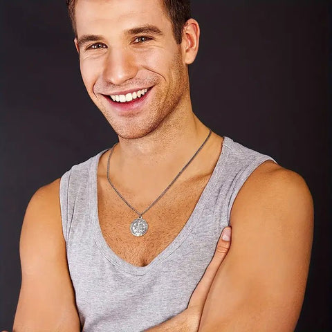 Medalla Dije de San Benito 2,5cm Acero Inoxidable - Indigo72.com