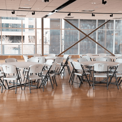 Mesa Redonda Plegable Blanco (152 cm) - Índigo72.com