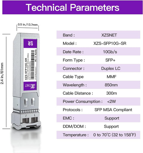 Modulo Transceiver SFP+ a LC 10GBASE - SR Fibra Multimodo 10G (2 Uni) - Índigo72.com