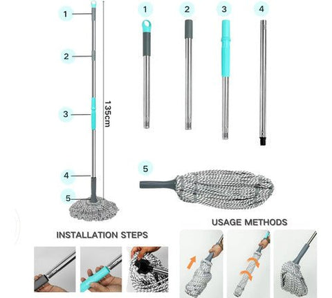 Mopa Coleto Algodón Con Mango Telescopico 82/135cm - Indigo72.com