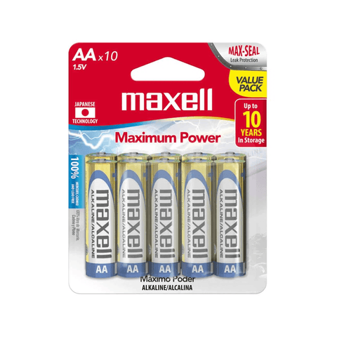 Pilas AA Maxell (Paquete de 10 unidades) - Índigo72.com