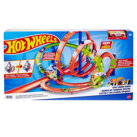 Pista Hot Wheels Epic Crash Dash Track Set - Índigo72.com