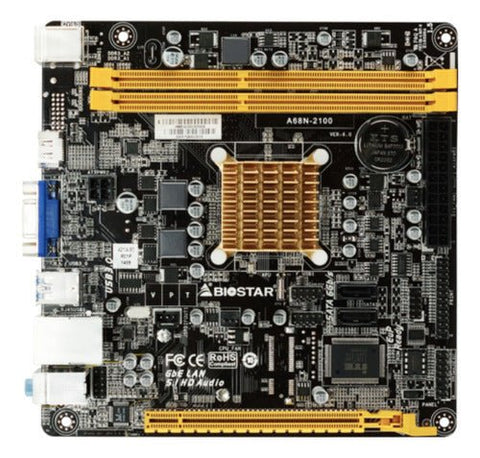 Placa Madre Biostar A68n - 2100 Atx Con Cpu Amd E1 Dual - core - Índigo72.com