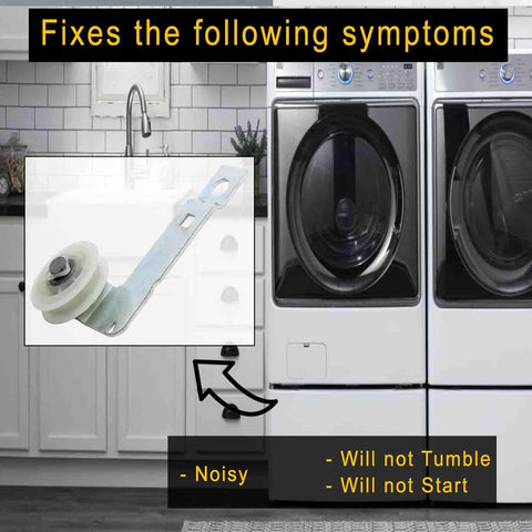 Polea tensora de secadora con soporte W10837240 - Ajuste exacto para el secador Whirlpool Kenmore Replace: 279640 W10118756 W10547290 PS11726337 3387372 3388674 W10118754 - Indigo72.com