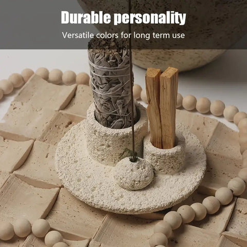 Porta Incienso de Terracota Artesanal 3 en 1 - Indigo72.com