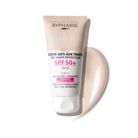 Protector Solar Crema Antiedad SPF 50+ Byphasse 50ml Light - Índigo72.com