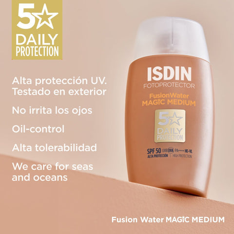 Protector Solar ISDIN Fotoprotector Fusion Water Magic Medium SPF50 50ml - Indigo72.com